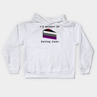 I'd Rather be Eating Cake Asexual Pride Flag Design Kids Hoodie